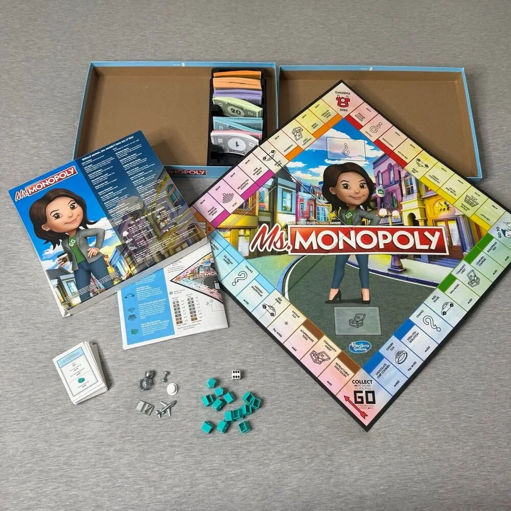 Hasbro Ms. Monopoly Board Game Collectors Women Investors Complete Game